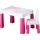 TEGA BABY - Barnbord med stol rosa/vit