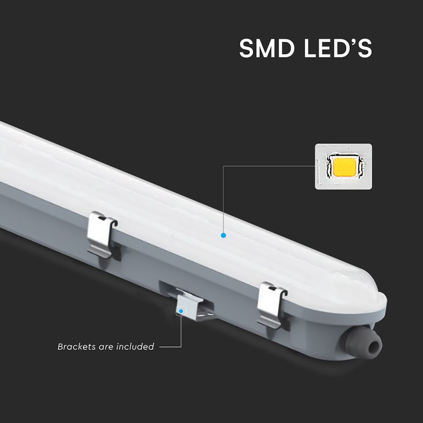 Teknisk LED-lysrörsarmatur med rörelse- och skymningssensor LED/36W/230V 6500K IP65 120 cm