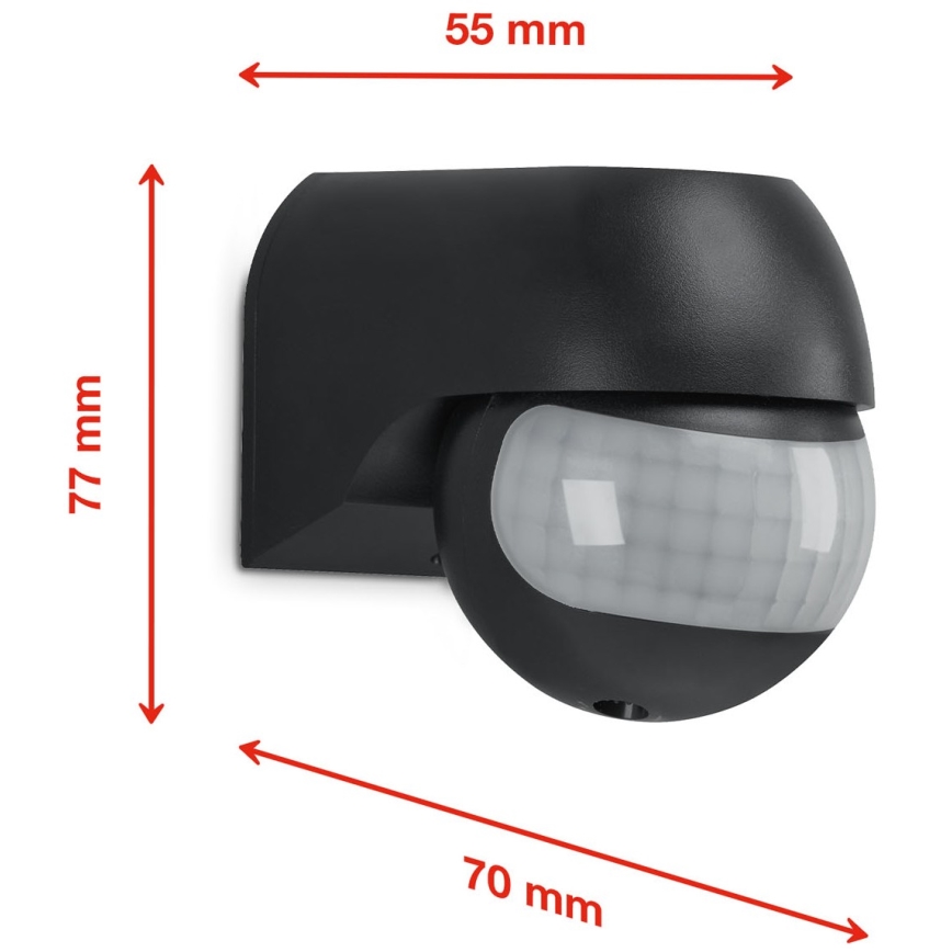 Telefunken 306405TF - Utomhuslampa med rörelsesensor  230V IP44 svart