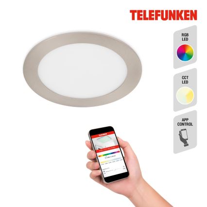 Telefunken 309402TF - LED RGBW Ljusreglerad hängande badrumslampa LED/12W/230V 2700-6500K IP23 Wi-Fi Tuya