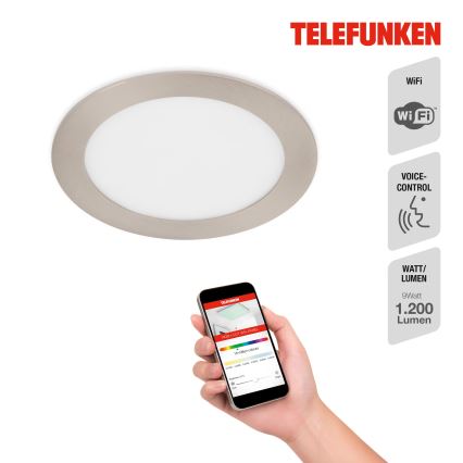 Telefunken 309402TF - LED RGBW Ljusreglerad hängande badrumslampa LED/12W/230V 2700-6500K IP23 Wi-Fi Tuya
