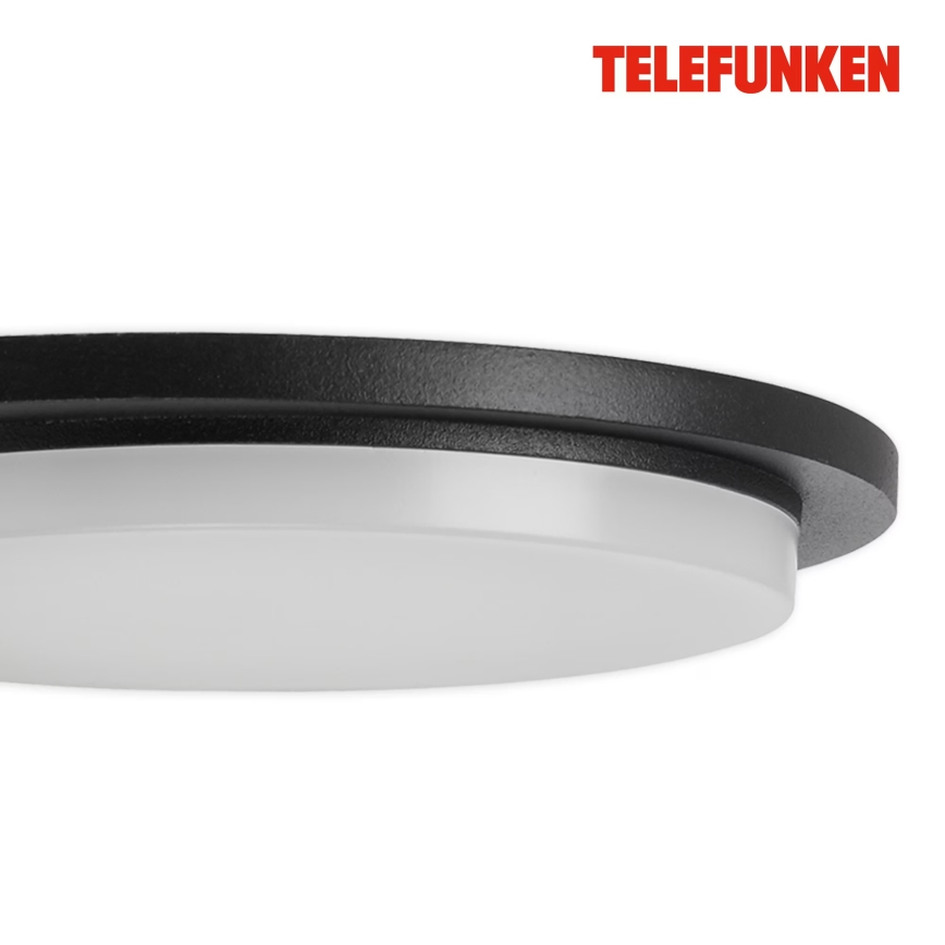 Telefunken 312505TF-LED Utomhus vägglampa med sensor LED/10W/230V IP44 svart