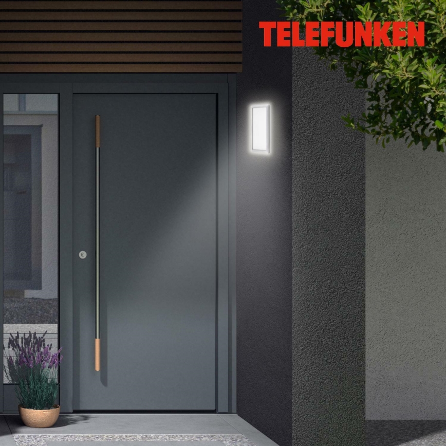 Telefunken 313604TF - LED vägglampa för utomhusbruk LED/16W/230V IP44 silver
