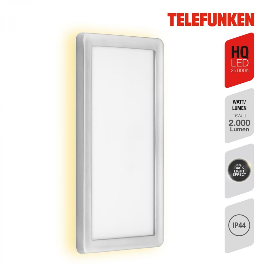 Telefunken 313604TF - LED vägglampa för utomhusbruk LED/16W/230V IP44 silver
