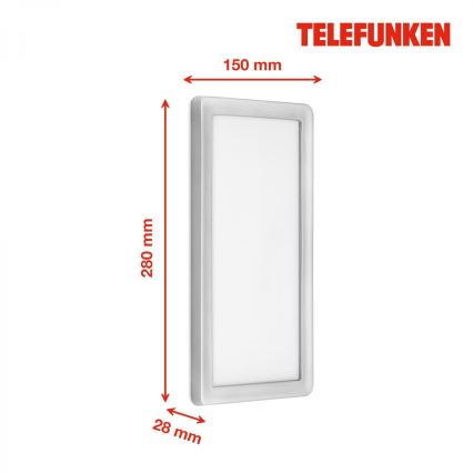 Telefunken 313604TF - LED vägglampa för utomhusbruk LED/16W/230V IP44 silver