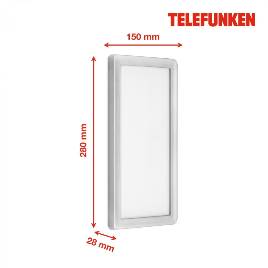 Telefunken 313604TF - LED vägglampa för utomhusbruk LED/16W/230V IP44 silver