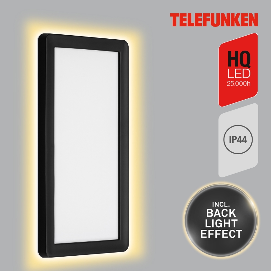 Telefunken 313605TF - LED vägglampa för utomhusbruk LED/16W/230V IP44 svart