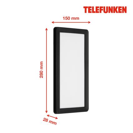 Telefunken 313605TF - LED vägglampa för utomhusbruk LED/16W/230V IP44 svart