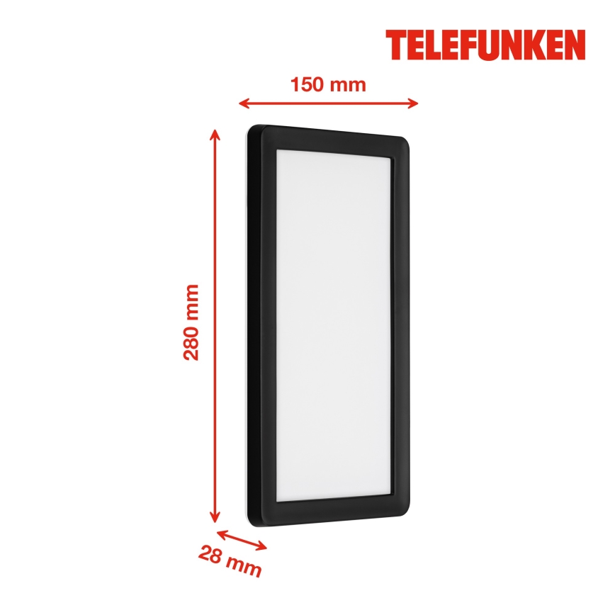 Telefunken 313605TF - LED vägglampa för utomhusbruk LED/16W/230V IP44 svart