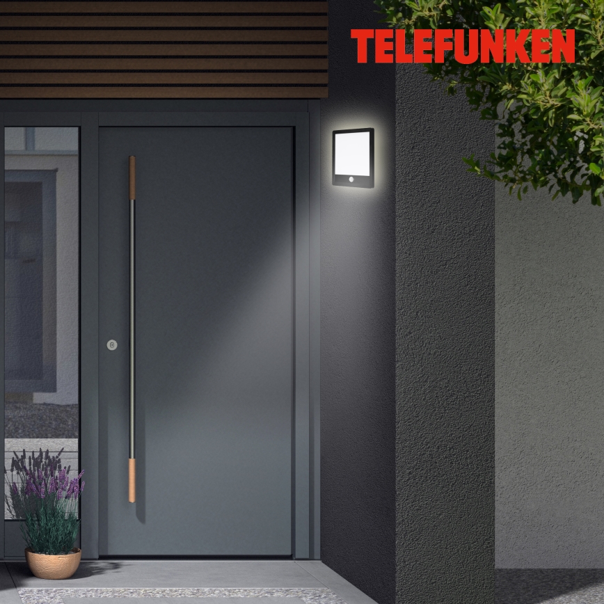 Telefunken 313805TF - LED Utomhus vägglampa med sensor LED/15W/230V IP44