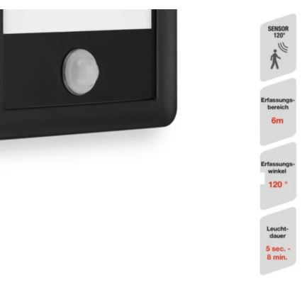 Telefunken 313905TF - LED Utomhus vägglampa med sensor LED/16W/230V IP44