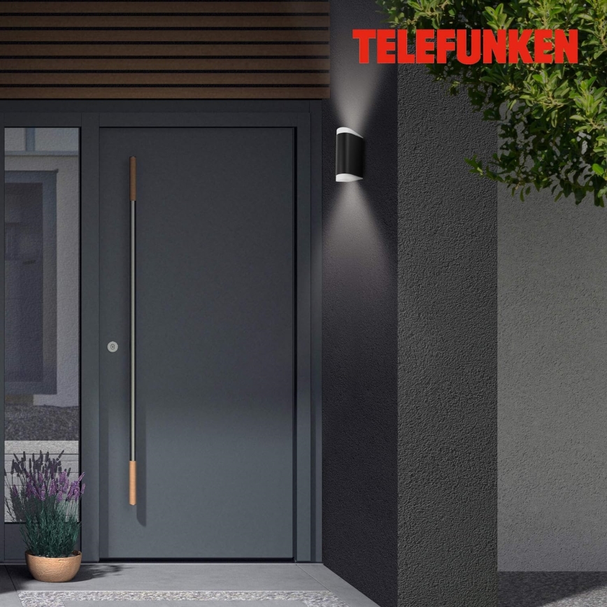 Telefunken 314905TF - LED vägglampa för utomhusbruk 2xGU10/5W/230V IP44 svart