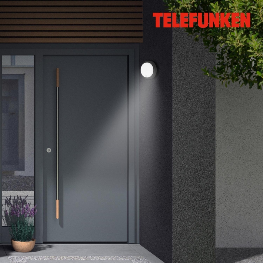 Telefunken 315305TF - LED Utomhus vägglampa med sensor LED/12W/230V IP44 svart