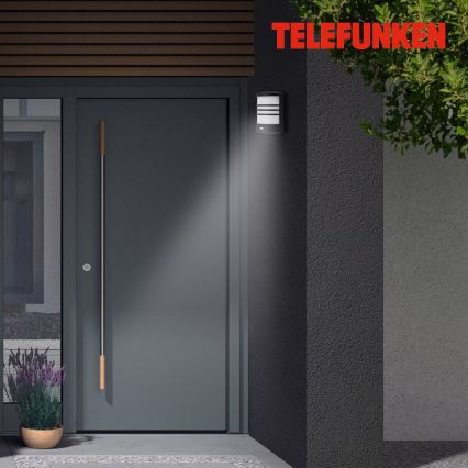 Telefunken 315505TF - LED Utomhus vägglampa med sensor LED/12W/230V IP44 svart