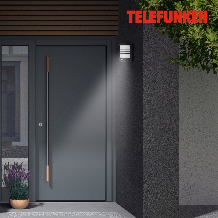 Telefunken 315505TF - LED Utomhus vägglampa med sensor LED/12W/230V IP44 svart