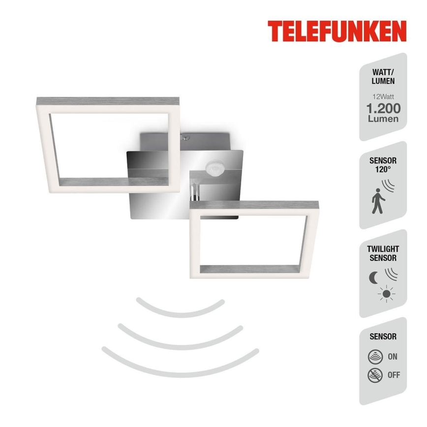 Telefunken 318508TF - LED taklampa med sensor FRAME LED/12W/230V 3000K matt krom