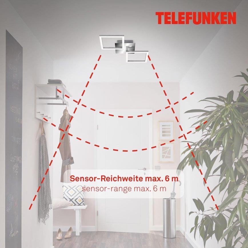 Telefunken 318508TF - LED taklampa med sensor FRAME LED/12W/230V 3000K matt krom