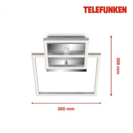 Telefunken 318608TF - LED taklampa med sensor FRAME LED/17W/230V 3000K matt krom