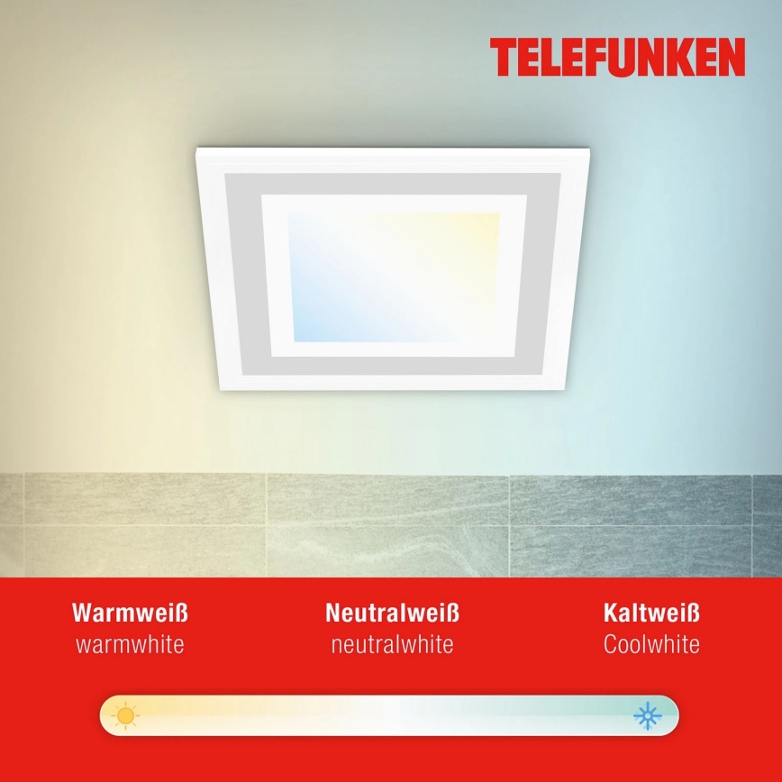 Telefunken 318706TF - Dimbar LED RGBW-panel LED/18W/230V 3000-6500K + fjärrkontroll