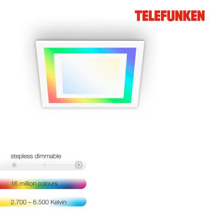 Telefunken 318706TF - Dimbar LED RGBW-panel LED/18W/230V 3000-6500K + fjärrkontroll