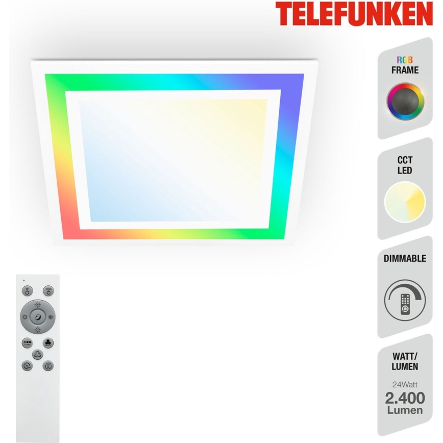 Telefunken 318806TF - LED RGBW Dimbar taklampa LED/24W/230V 3000-6500K + fjärrkontroll