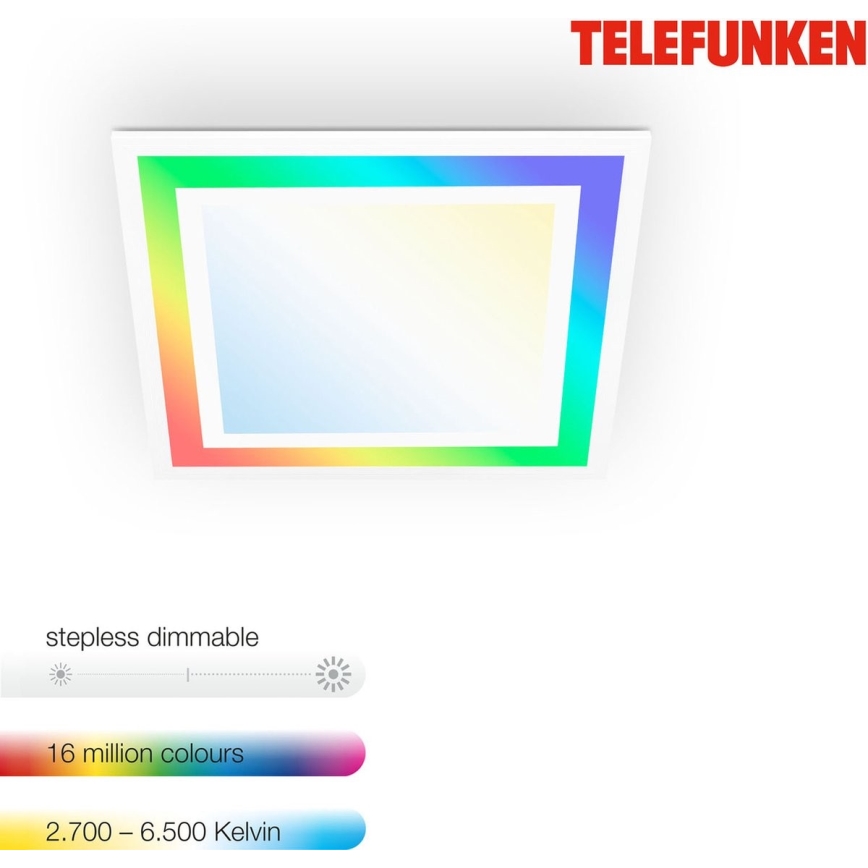 Telefunken 318806TF - LED RGBW Dimbar taklampa LED/24W/230V 3000-6500K + fjärrkontroll