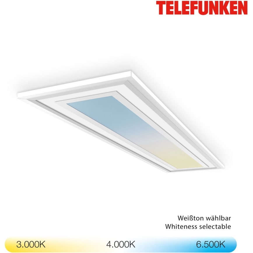Telefunken 318906TF - LED RGBW dimbart takarmatur LED/24W/230V 3000-6500K 25x100 cm + fjärrkontroll