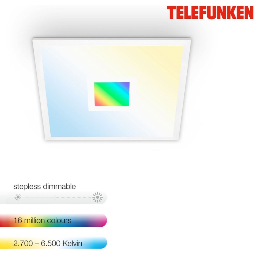 Telefunken 319106TF - RGBW Dimbar taklampa LED/24W/230V 2700-6500K vit + fjärrkontroll