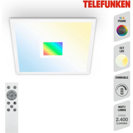 Telefunken 319106TF - RGBW Dimbar taklampa LED/24W/230V 2700-6500K vit + fjärrkontroll