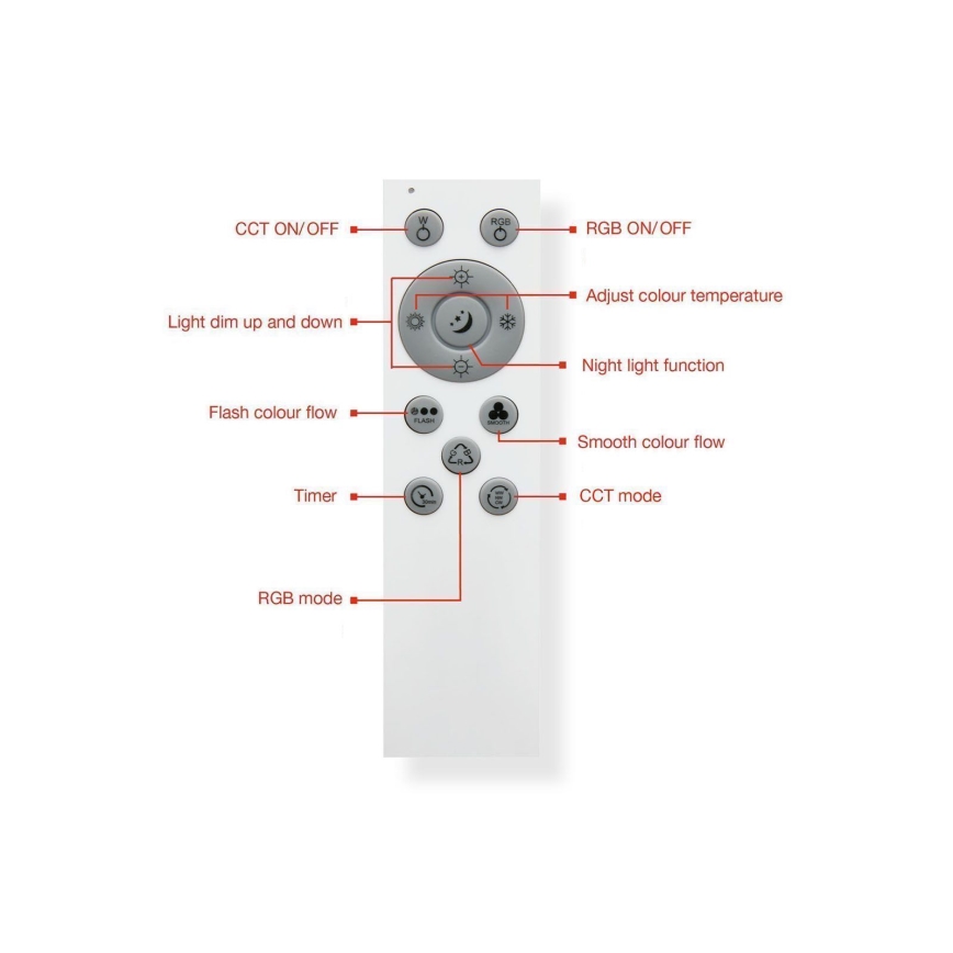 Telefunken 319306TF - LED RGBW Ljusreglerad belysning LED/22W/230V 2700-6500K + fjärrkontroll
