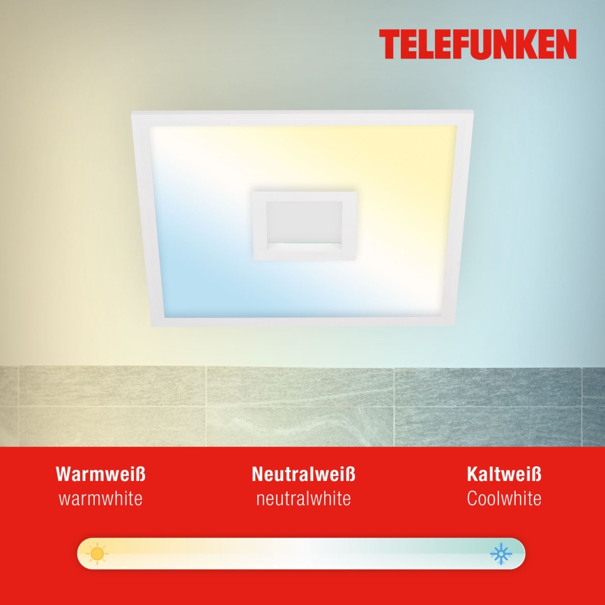 Telefunken 319406TF - RGBW Dimbar taklampa LED/24W/230V 2700-6500K vit + fjärrkontroll