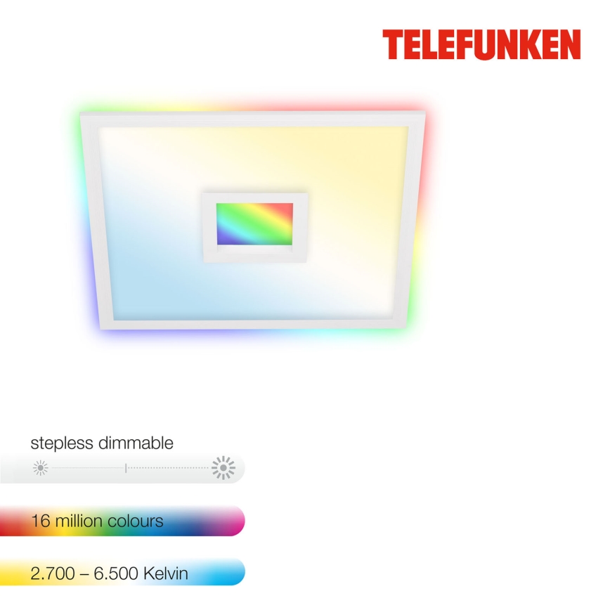 Telefunken 319406TF - RGBW Dimbar taklampa LED/24W/230V 2700-6500K vit + fjärrkontroll