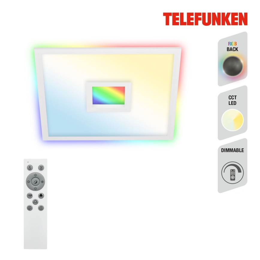 Telefunken 319506TF - RGBW Dimbar taklampa LED/36W/230V 2700-6500K vit + fjärrkontroll