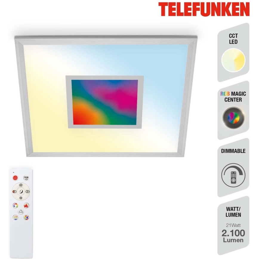 Telefunken 319704TF - LED RGB dimbar taklampa LED/24W/230V 3000-6500K + fjärrkontroll