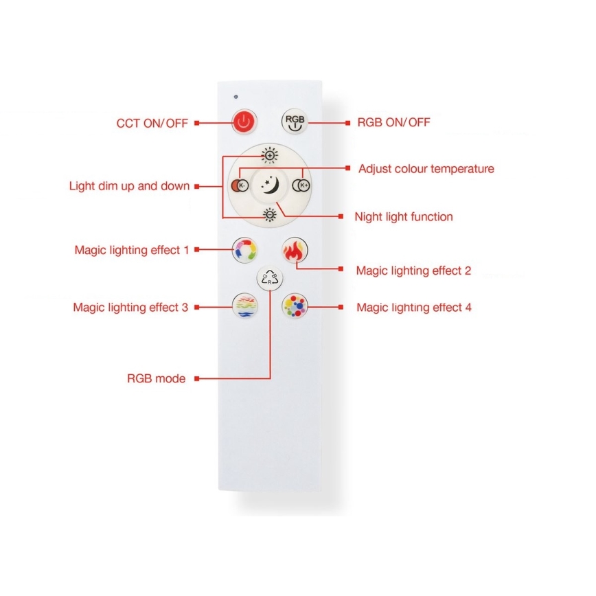 Telefunken 319704TF - LED RGB dimbar taklampa LED/24W/230V 3000-6500K + fjärrkontroll