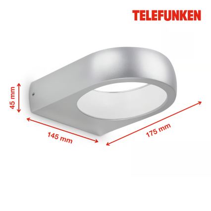 Telefunken 320204TF - LED utomhusvägglampa LED/6,5W/230V IP44 matt krom