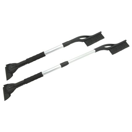 Telescopic car scraper with broom 100 cm svart/silver