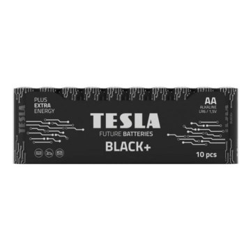 Tesla Batteries - 10 delar Alkaliskt batteri AA BLACK+ 1,5V 2800 mAh