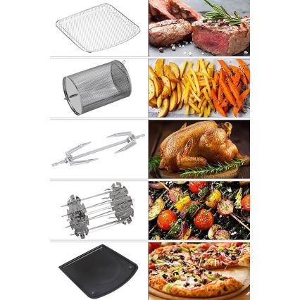 TESLA Electronics AirCook & Grill - Smart multifunktionell digital hot air fryer 12 l 1800W/230V Wi-Fi