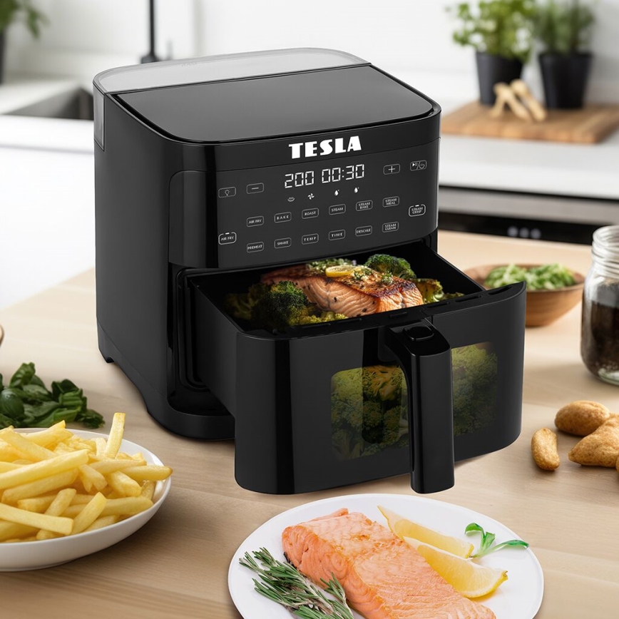 TESLA Electronics AirCook - Multifunktionell ång- och varmluftsfritera 5 l 1500W/230V