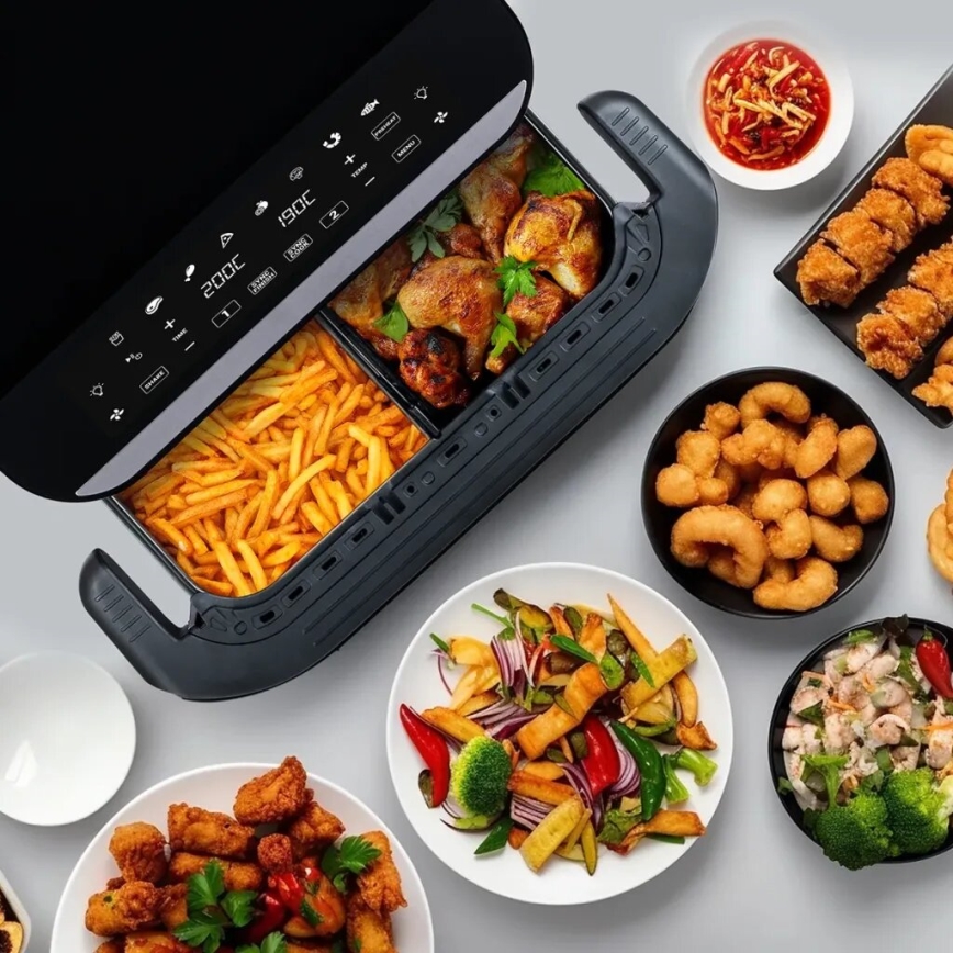 TESLA Electronics AirCook - Multifunktionell dubbel digital varmluftsfritös 10 l 2400W/230V