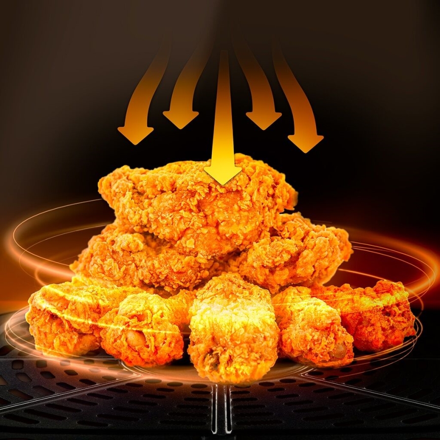 TESLA Electronics AirCook - Multifunktionell digital varmluftsfritös 7 l 1600W/230V