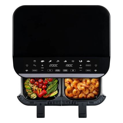 TESLA Electronics AirCook - Multifunktionell dubbel digital varmluftsfritös 9 l 2400W/230V