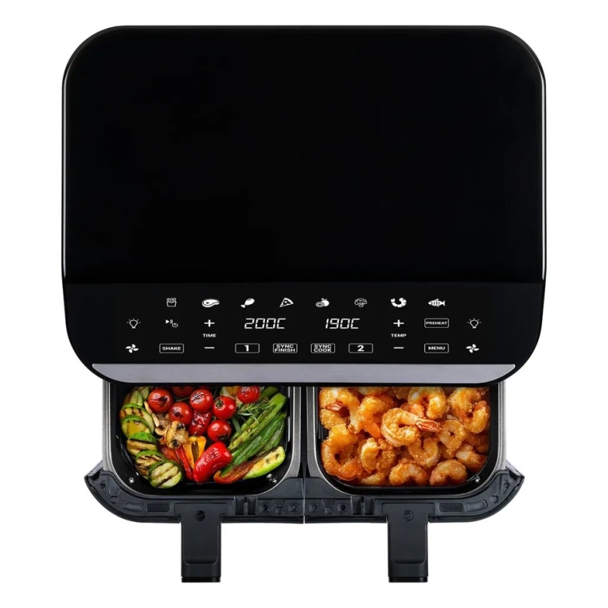 TESLA Electronics AirCook - Multifunktionell dubbel digital varmluftsfritös 9 l 2400W/230V
