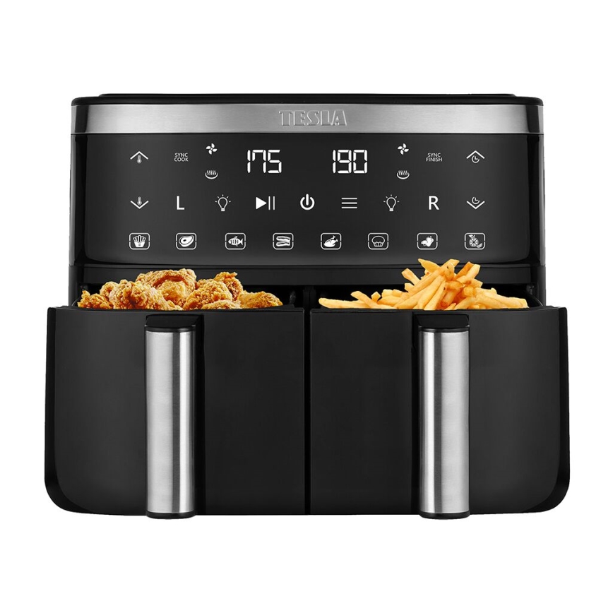 TESLA Electronics AirCook - Multifunktionell dubbel digital varmluftsfritös 7,6 l 2850W/230V