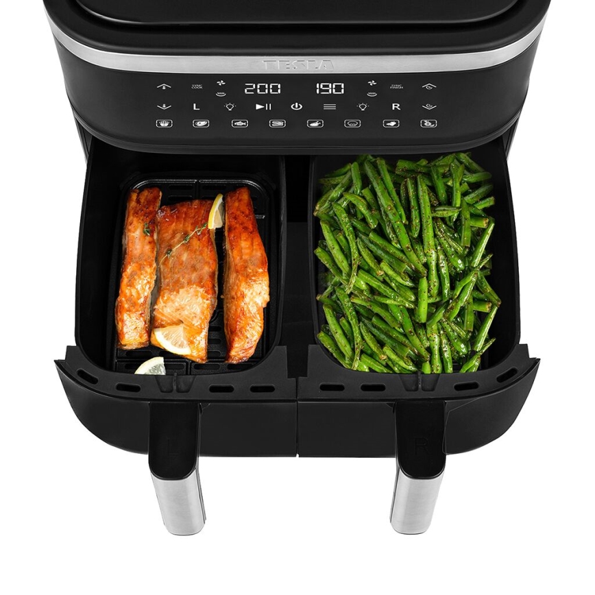 TESLA Electronics AirCook - Multifunktionell dubbel digital varmluftsfritös 7,6 l 2850W/230V