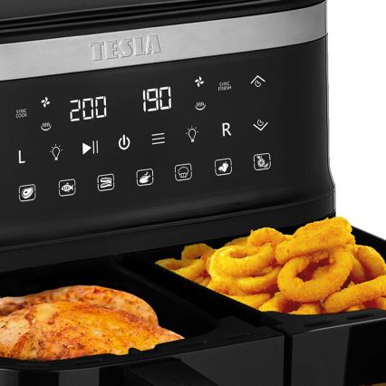 TESLA Electronics AirCook - Multifunktionell dubbel digital varmluftsfritös 7,6 l 2850W/230V