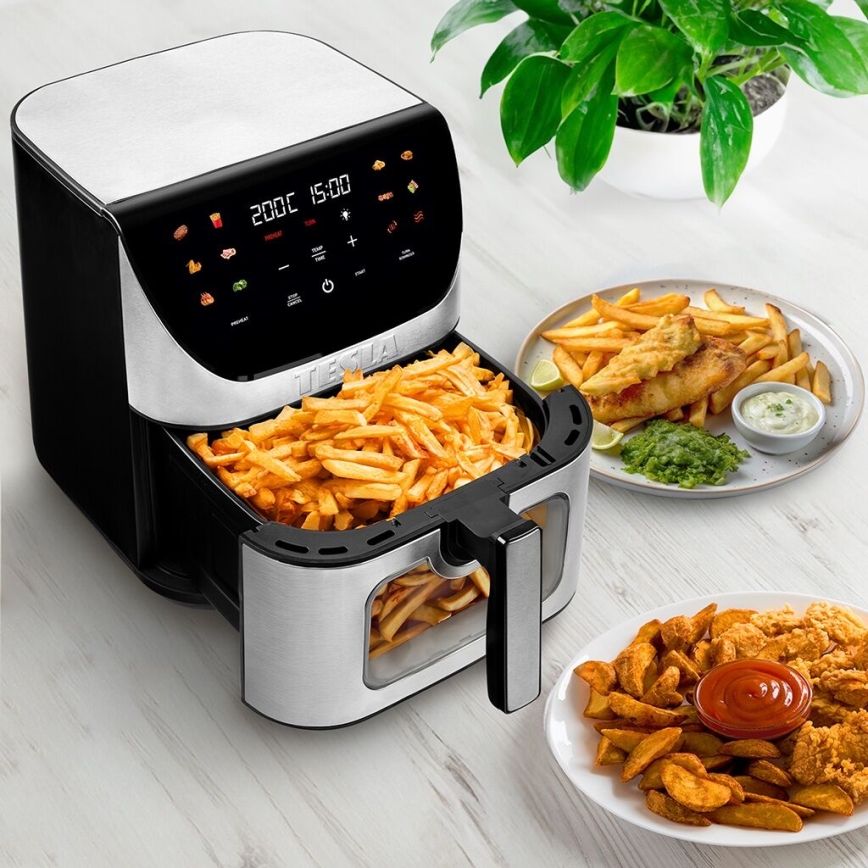 TESLA Electronics AirCook - Smart multifunktionell digital varmluftfritös 9 l 1700W/230V Wi-Fi