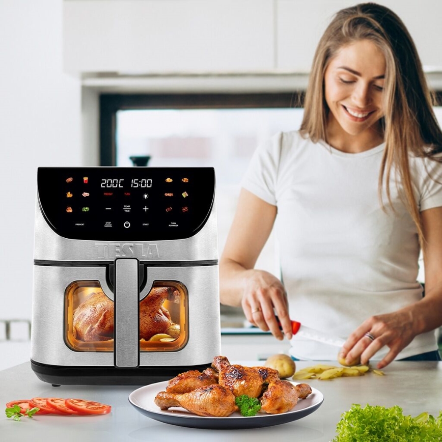 TESLA Electronics AirCook - Smart multifunktionell digital varmluftfritös 9 l 1700W/230V Wi-Fi