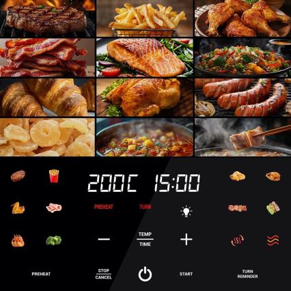 TESLA Electronics AirCook - Smart multifunktionell digital varmluftfritös 9 l 1700W/230V Wi-Fi